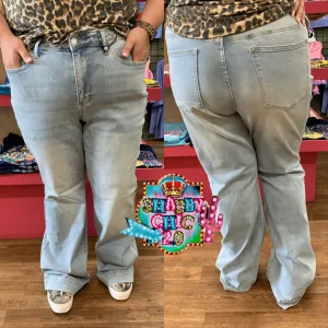 Light Wash with Braided Waist Judy Blue Jeans - NON DISTRESSED