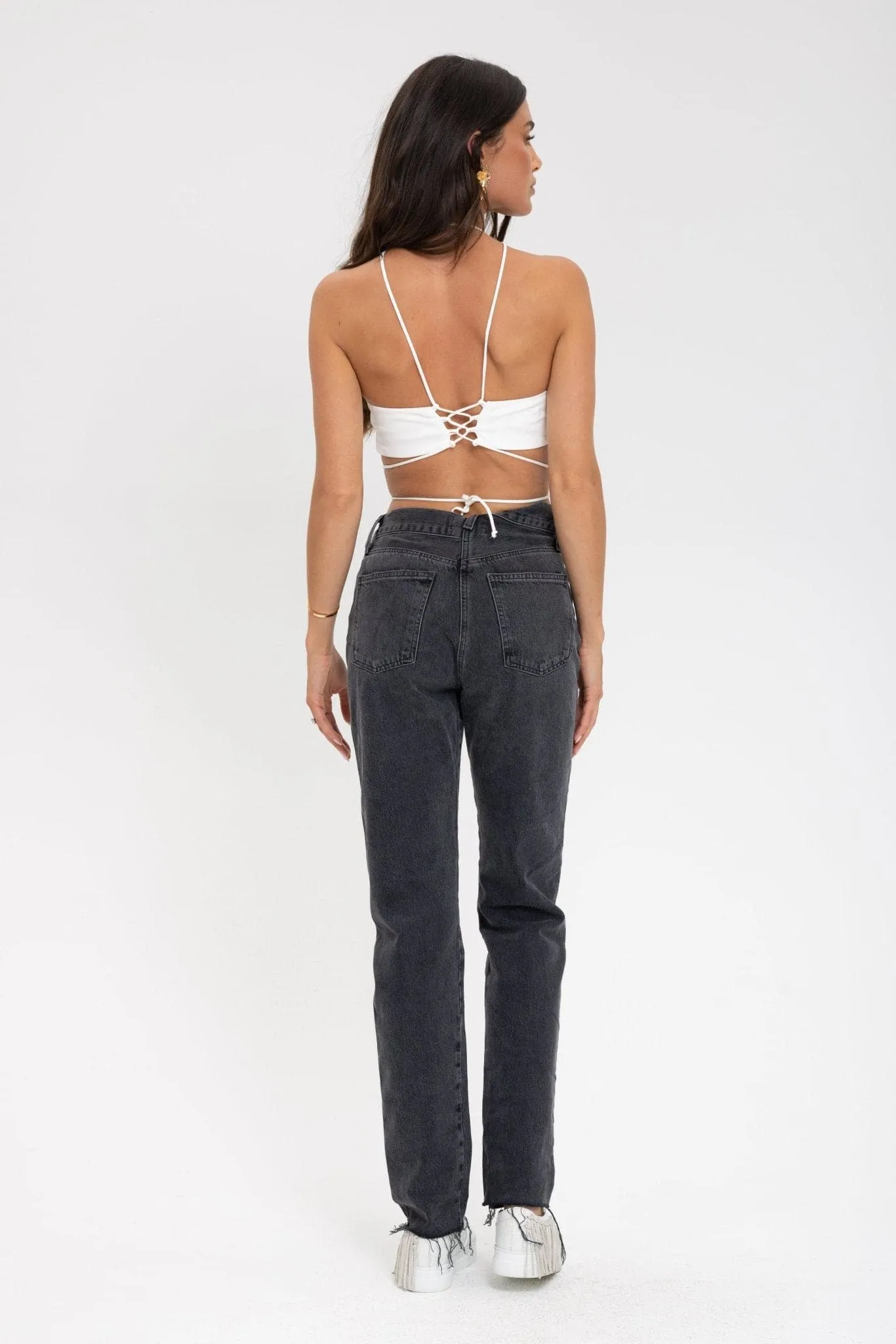 Liv Silk Bandeau Top in White