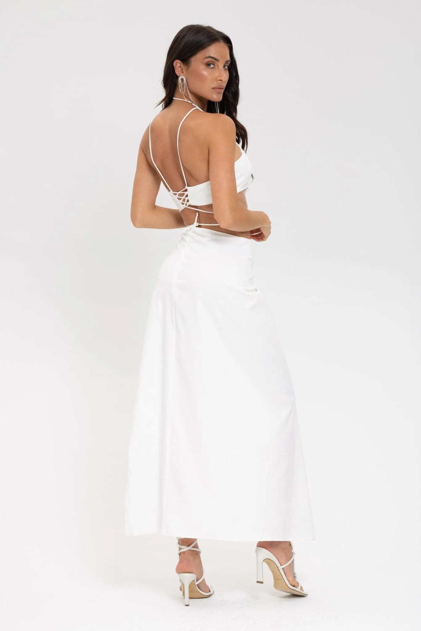Liv Silk Bandeau Top in White