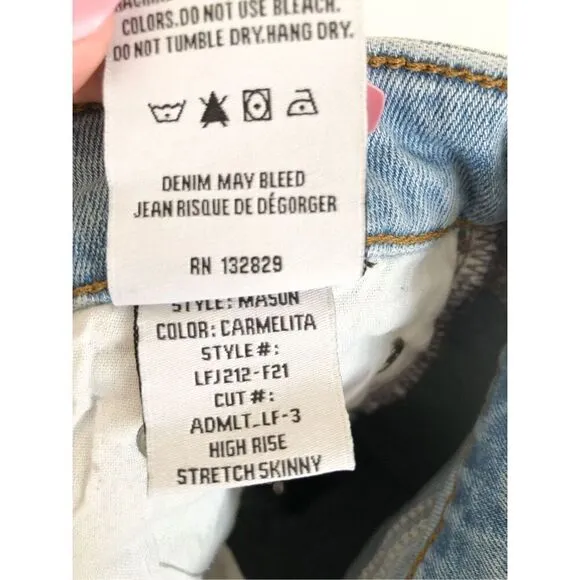 Lovers and friends Mason high rise skinny jeans in Carmelita size 24