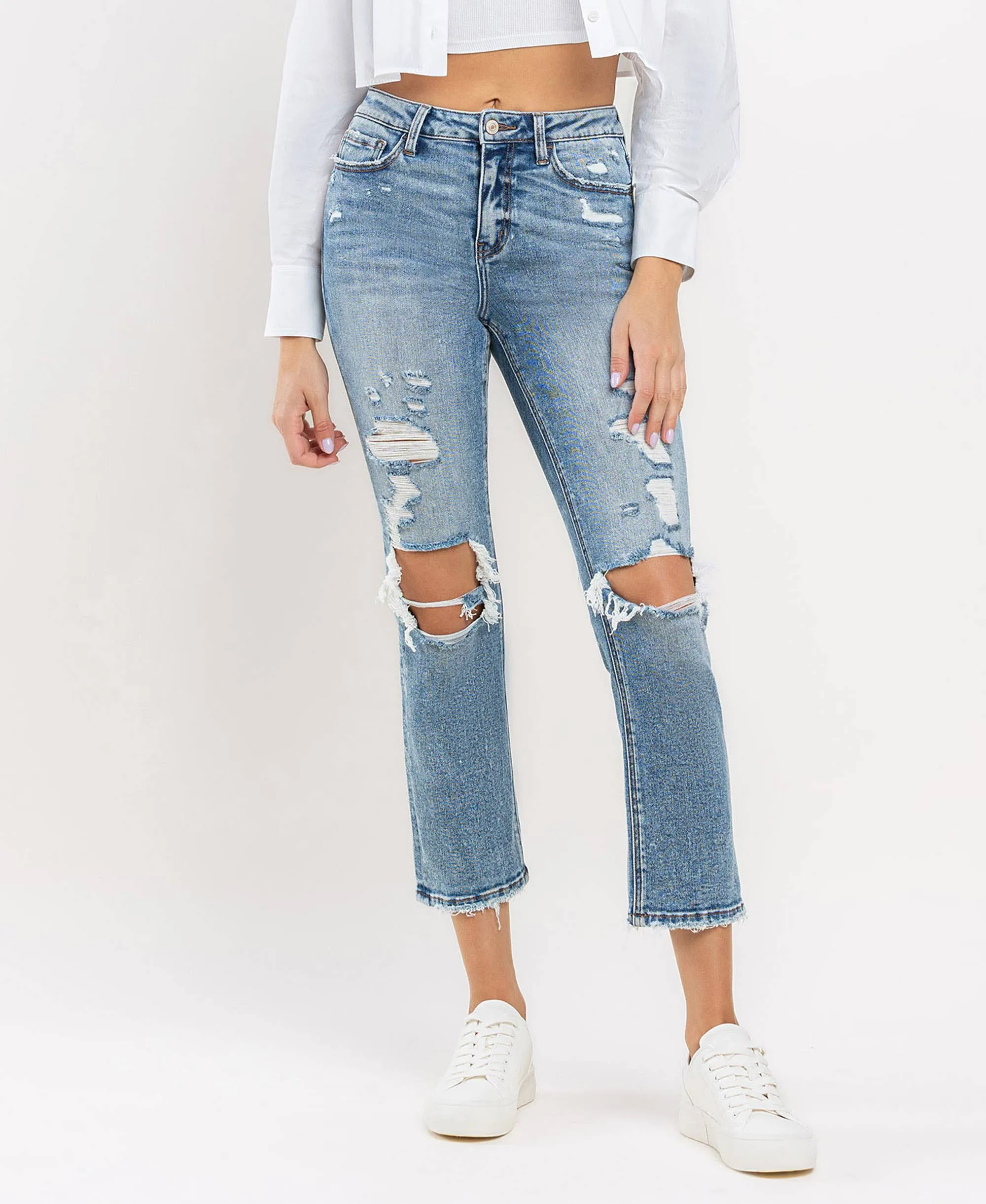 LOVERVET HIGH RISE SLIM STRAIGHT JEANS IDOLIZED