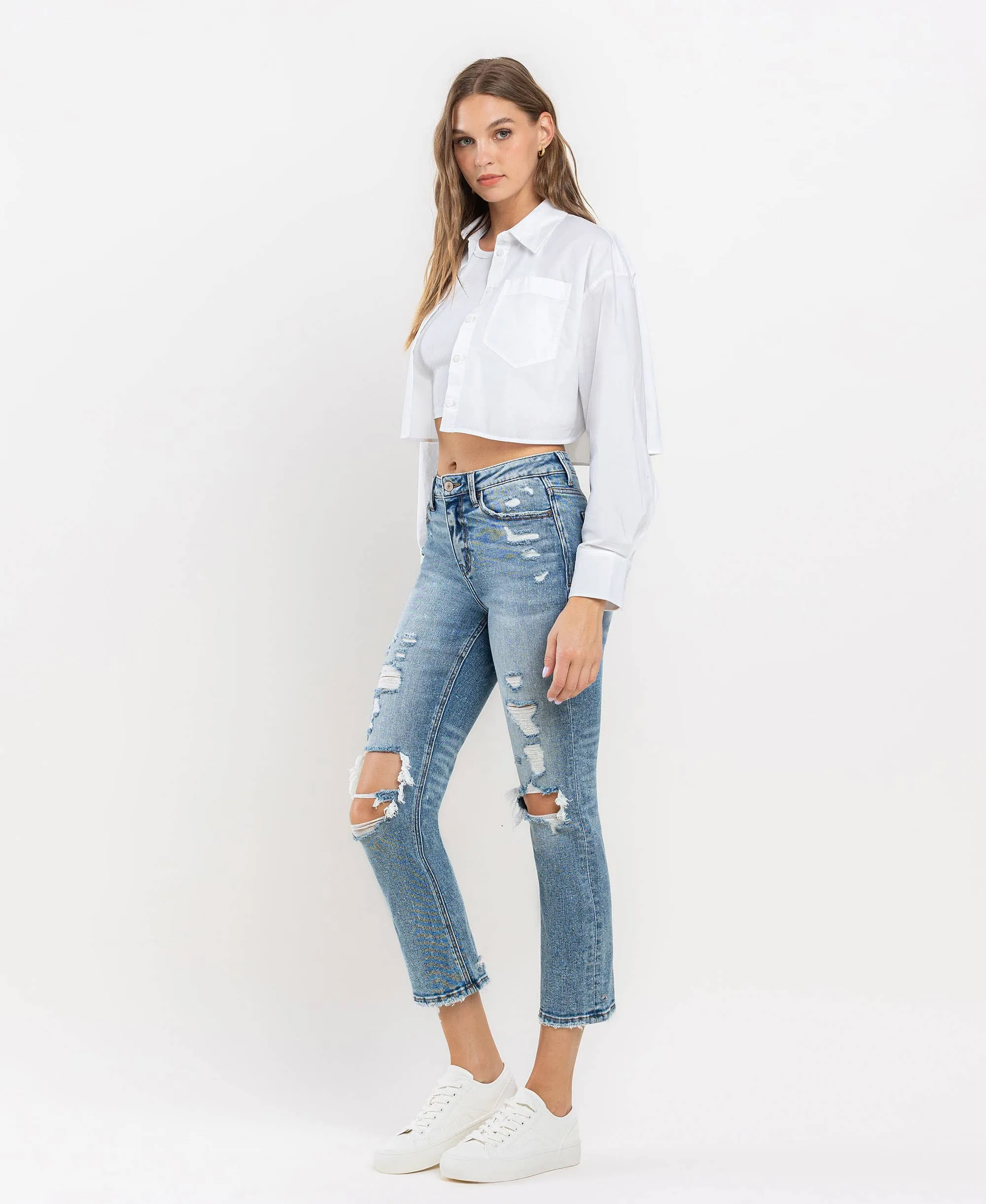 LOVERVET HIGH RISE SLIM STRAIGHT JEANS IDOLIZED