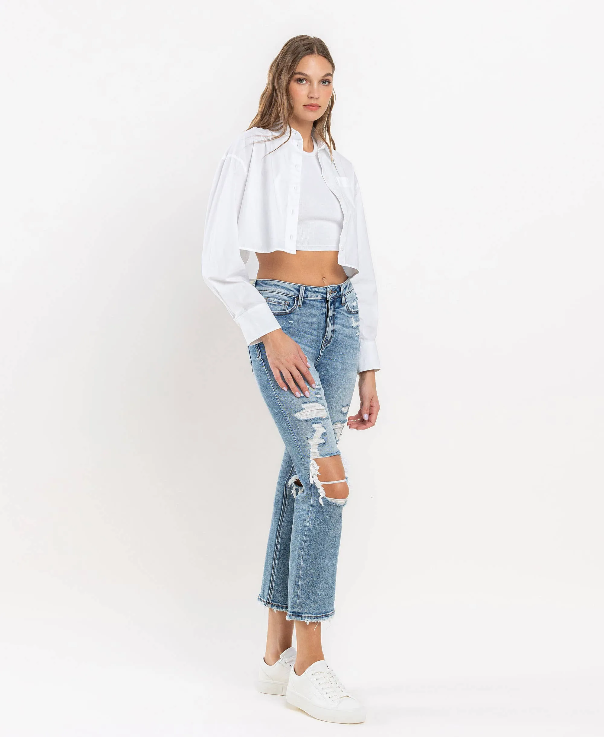 LOVERVET HIGH RISE SLIM STRAIGHT JEANS IDOLIZED
