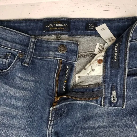 Lucky Brand Skinny Distressed Ankle Jeans Size 26