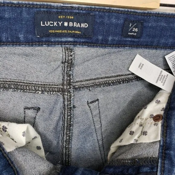 Lucky Brand Skinny Distressed Ankle Jeans Size 26