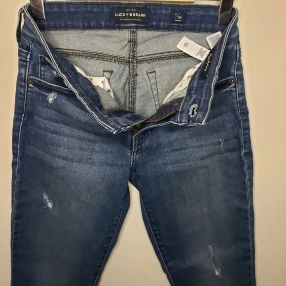 Lucky Brand Skinny Distressed Ankle Jeans Size 26