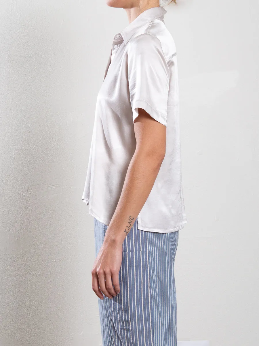 Lynn Shirt in Vintage Satin - Parchment