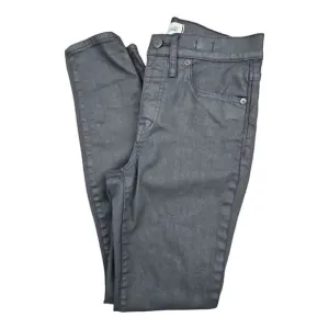 Madewell Black Wax Coated High-rise Skinny Jeans Size 28