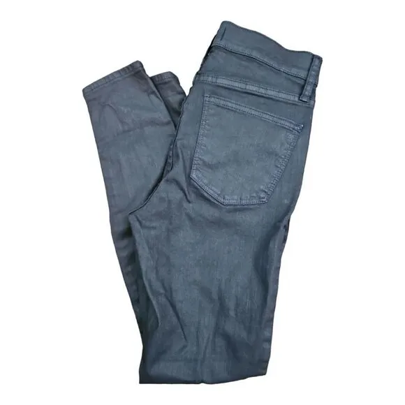 Madewell Black Wax Coated High-rise Skinny Jeans Size 28