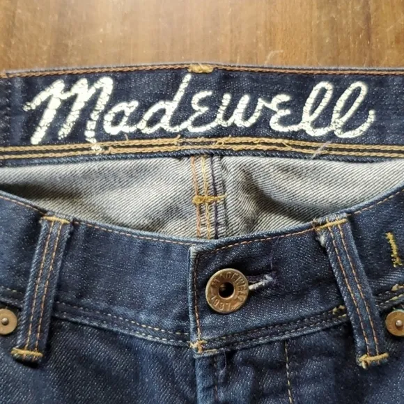 Madewell Size 28/10 Jeans Skinny Ankle Cotton Blue Denim Zipper Hem Mid Rise