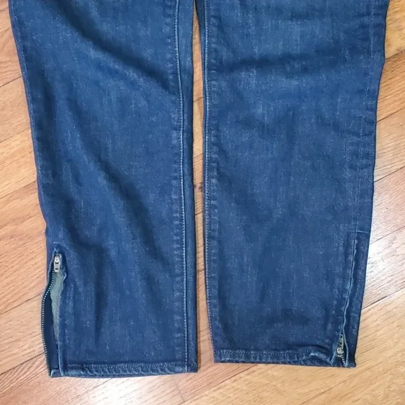 Madewell Size 28/10 Jeans Skinny Ankle Cotton Blue Denim Zipper Hem Mid Rise