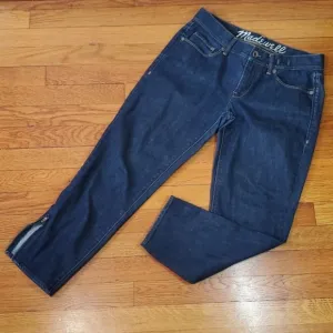 Madewell Size 28/10 Jeans Skinny Ankle Cotton Blue Denim Zipper Hem Mid Rise