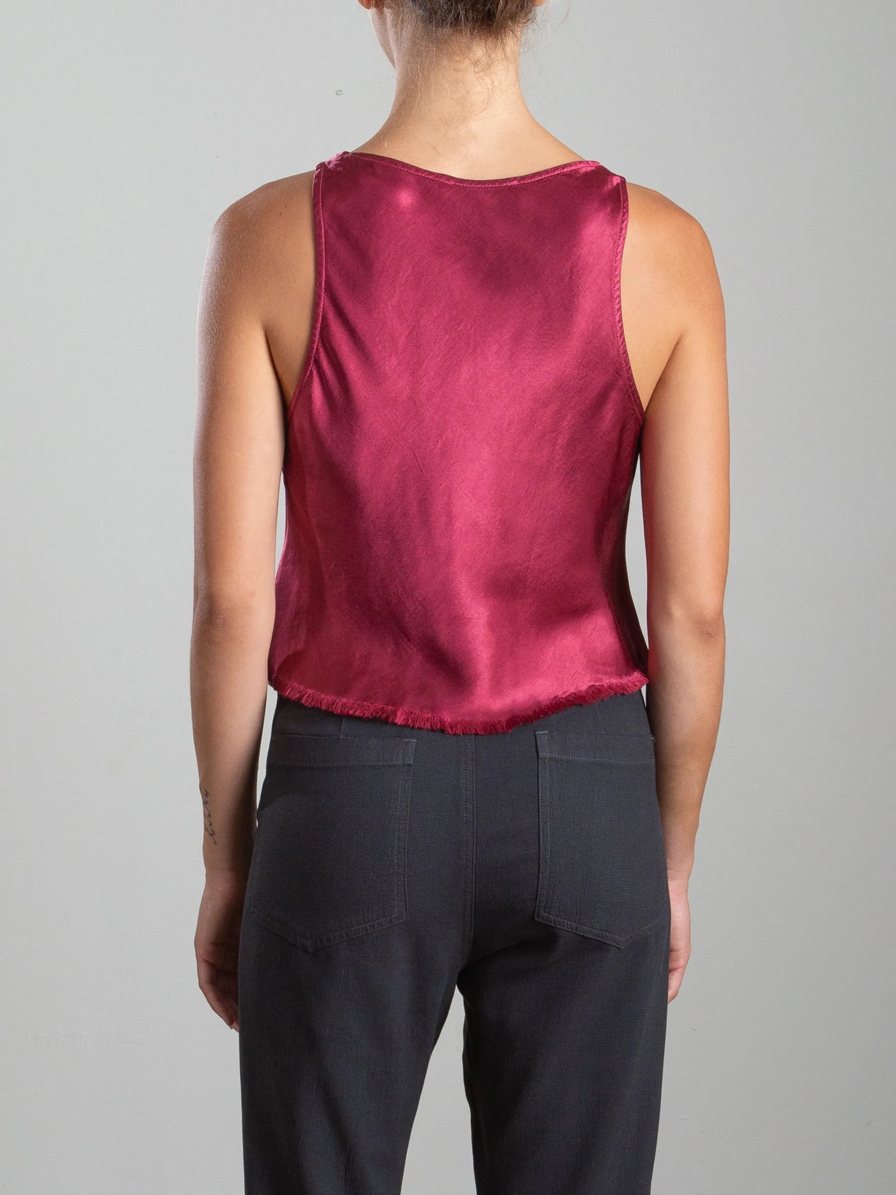 Maggie Tank in Vintage Satin - Currant