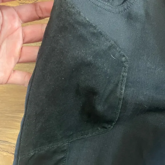 Maje Patchy Black Suede Leather Denim Jeans size 40