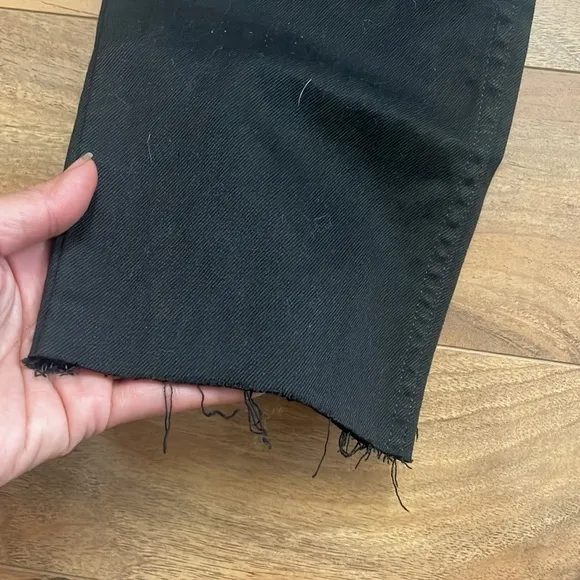 Maje Patchy Black Suede Leather Denim Jeans size 40