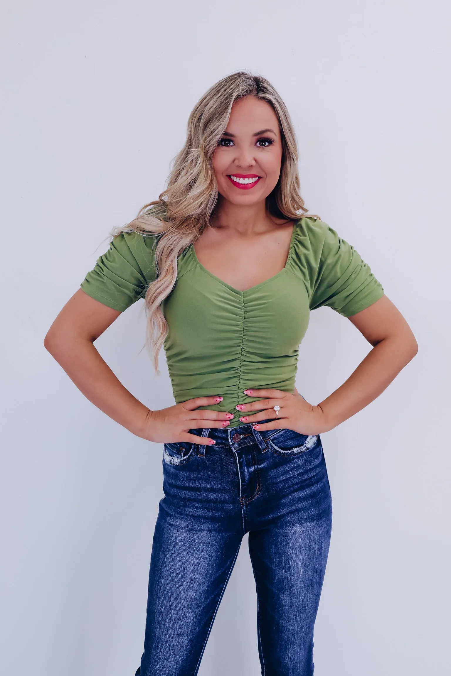 Marilyn Ruched Bodysuit - Green