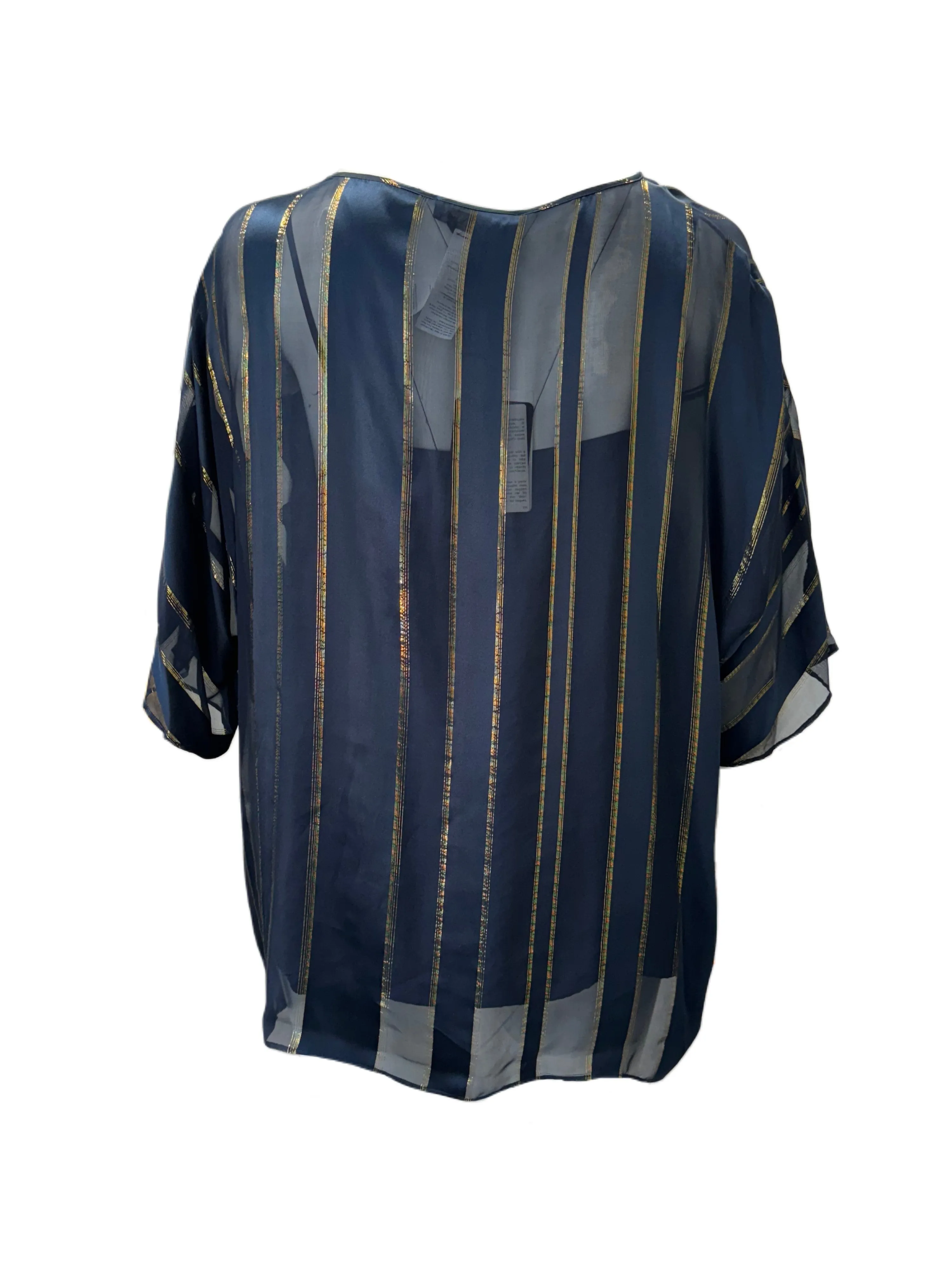 Marina Rinaldi Women's Blue Bonbon Pullover Blouse NWT