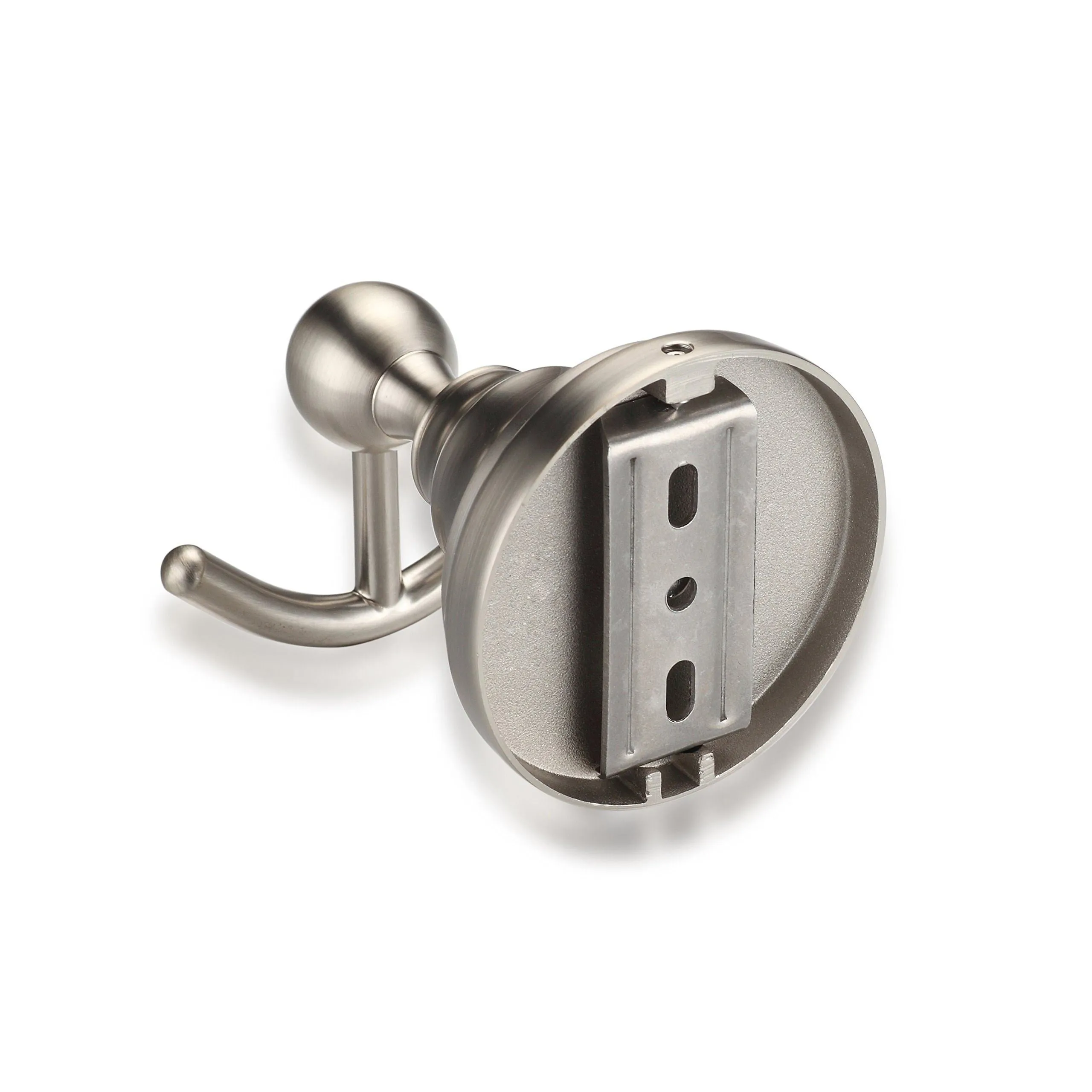 Maykke Boulder Double Towel and Robe Hook for Bathroom, Shower, or Kitchen Solid Brass Bath Robe Holder Coat Hanger in Bedroom 3 Colors to Choose from Brushed Nickel, OYA1031103