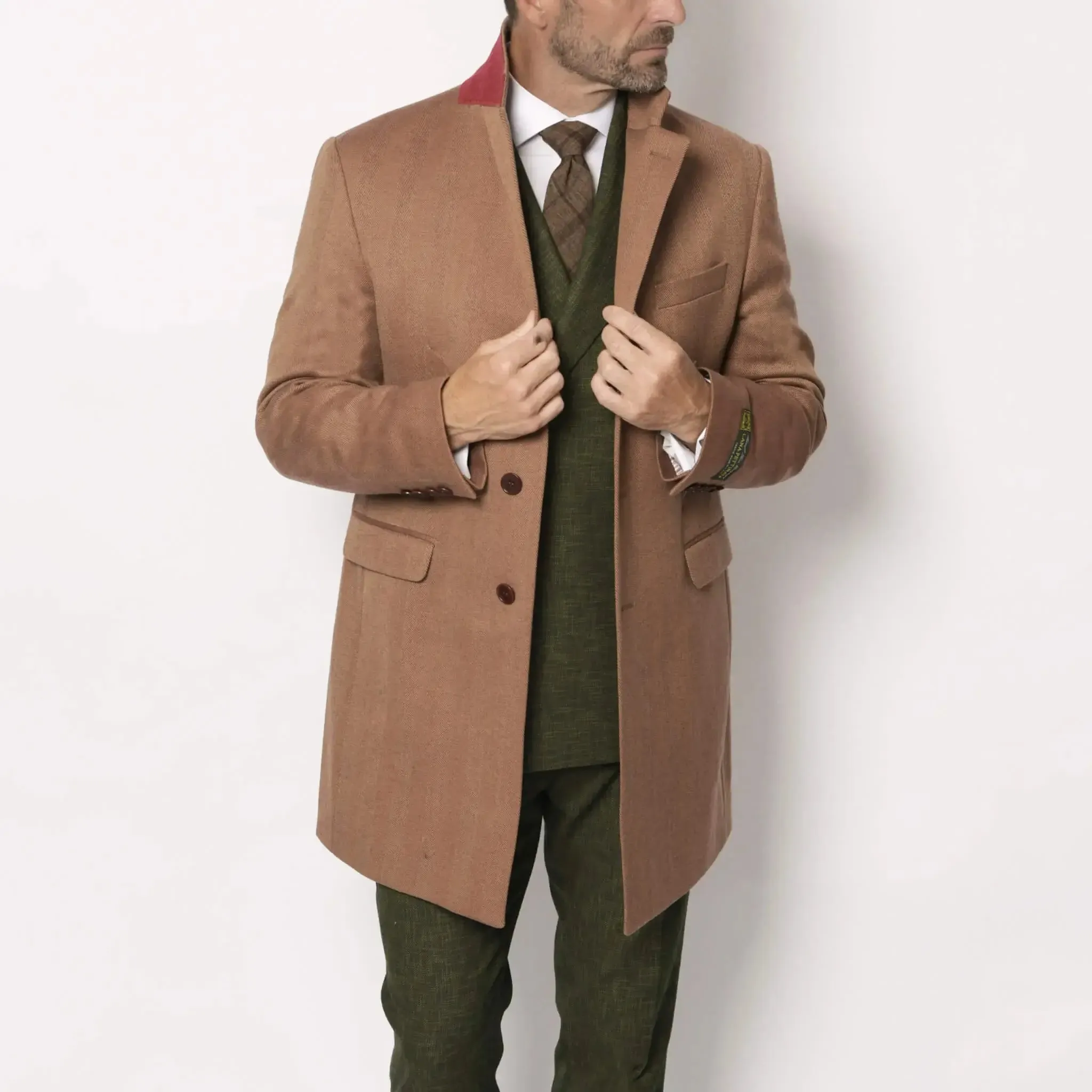Men's Mid-length Winter Coat Brown