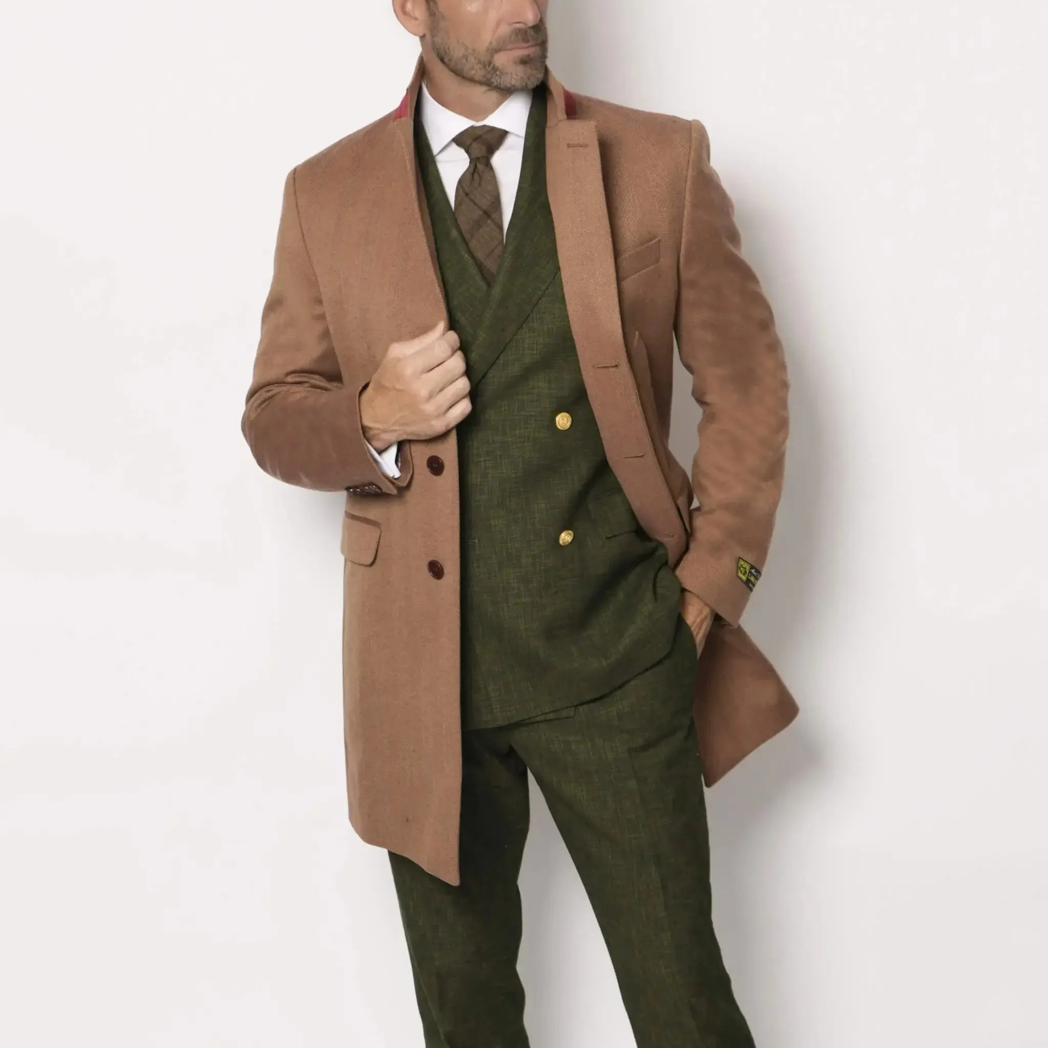 Men's Mid-length Winter Coat Brown