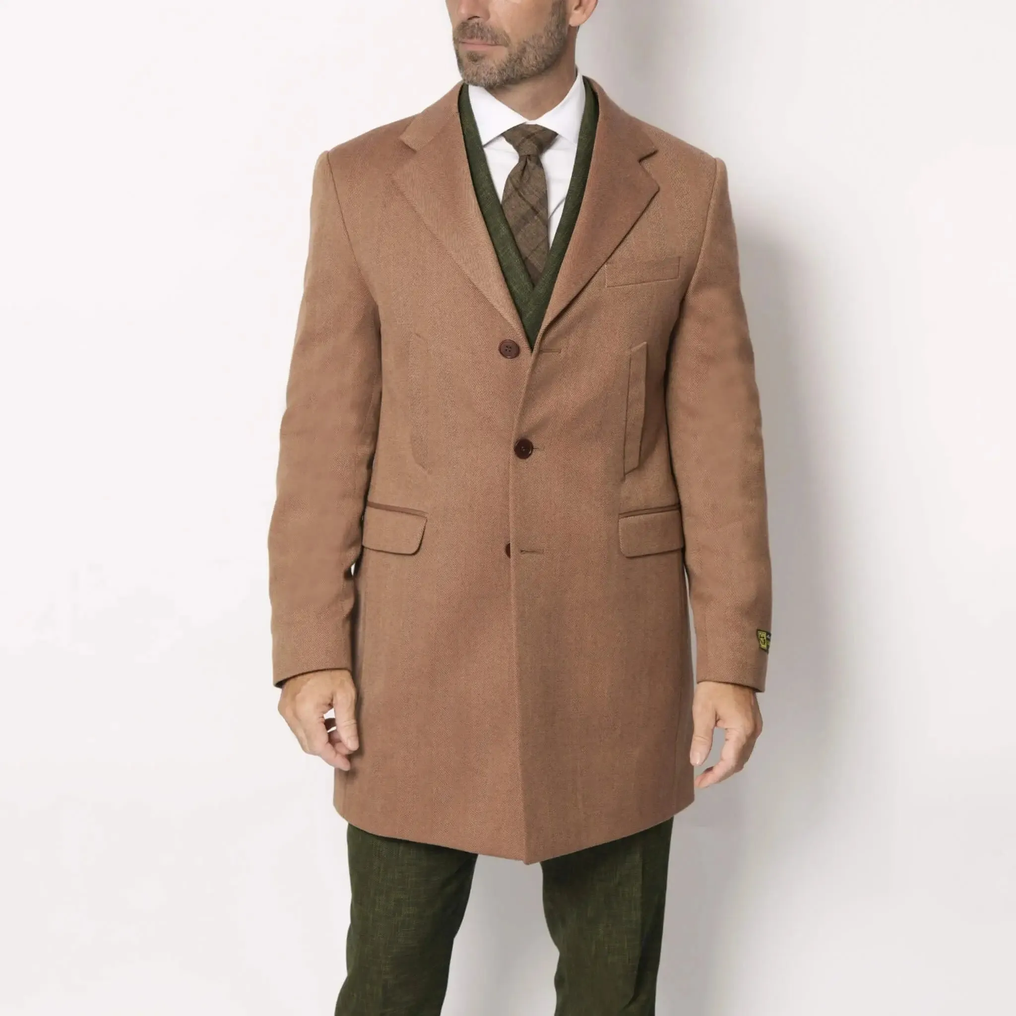 Men's Mid-length Winter Coat Brown