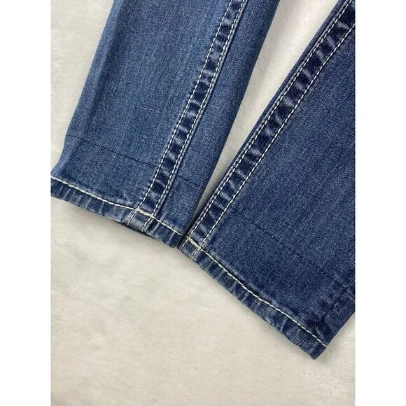 Miss Me Signature Skinny Jeans Women's Medium Wash Blue‎ Distressed Size 26