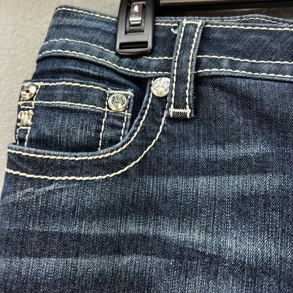 Miss Me Women’s Jeans Size 29x29.5 (8) Low Rise Skinny Cheetah Print Blingy EUC