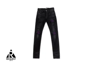 MX1 Distressed Skinny Jeans "Black/Purple"