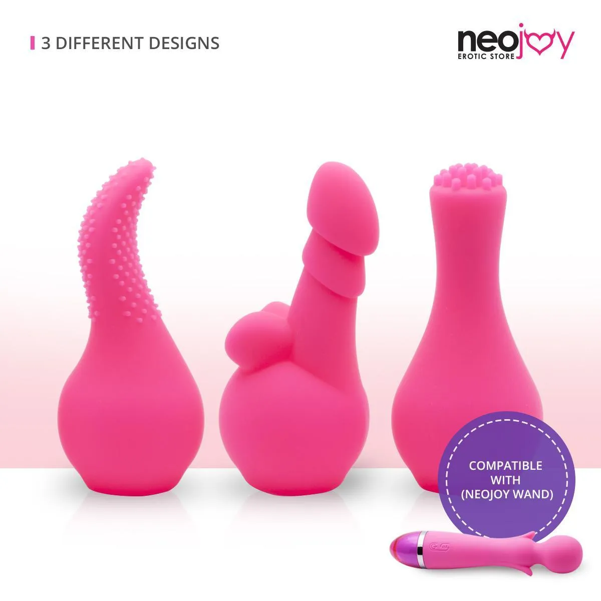 Neojoy Silicone Vibrator Sleeves - Wand Vibrator Attachments