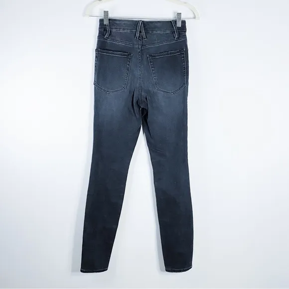 NEW Good American - Good Legs Black Distressed Skinny Jeans
