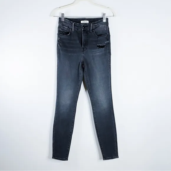 NEW Good American - Good Legs Black Distressed Skinny Jeans
