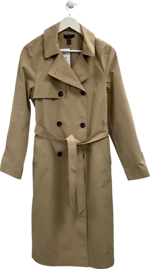 New Look Beige Tall Double Breasted Mac Coat UK 10