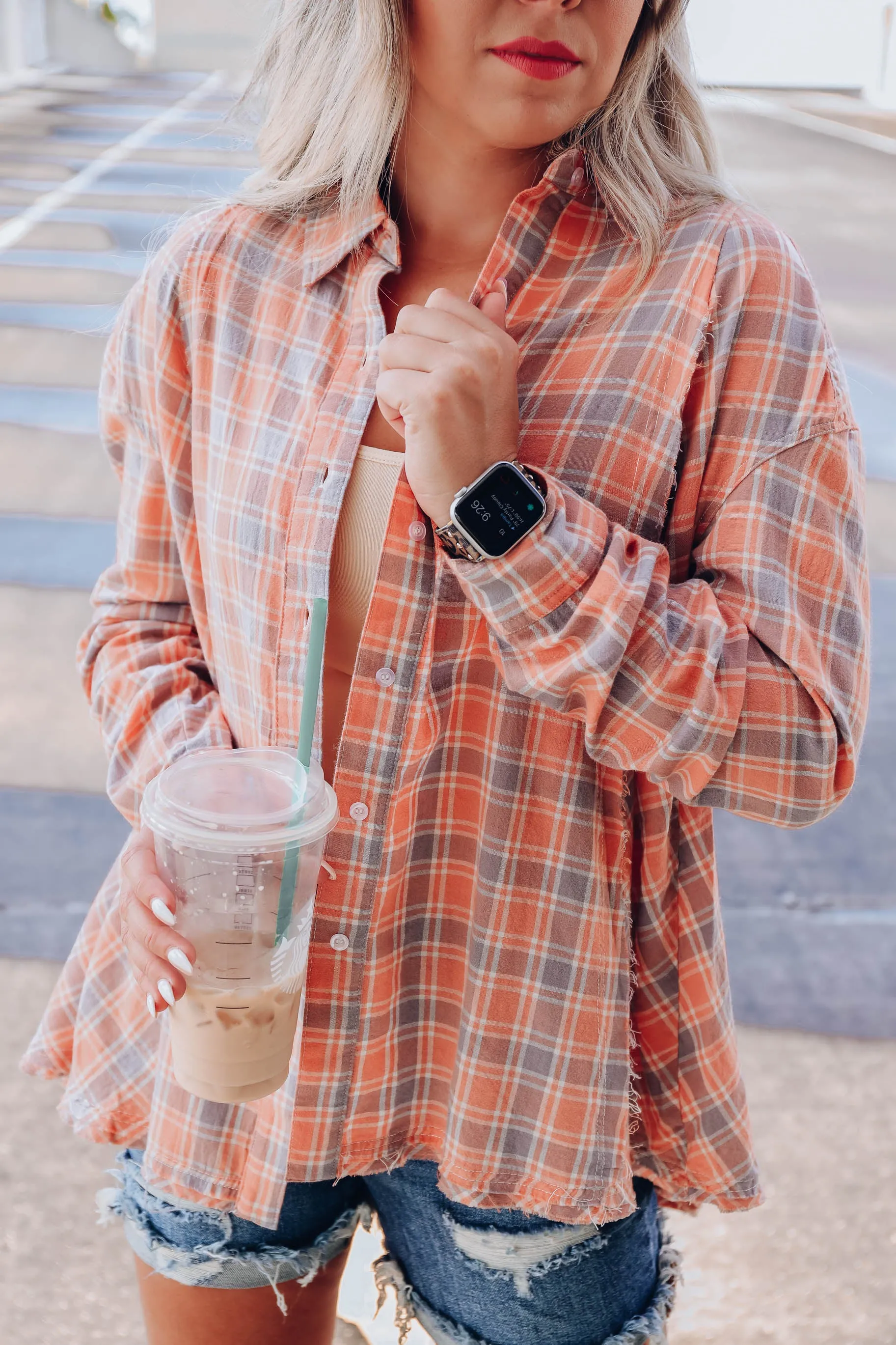Nova Plaid Flannel - Orange