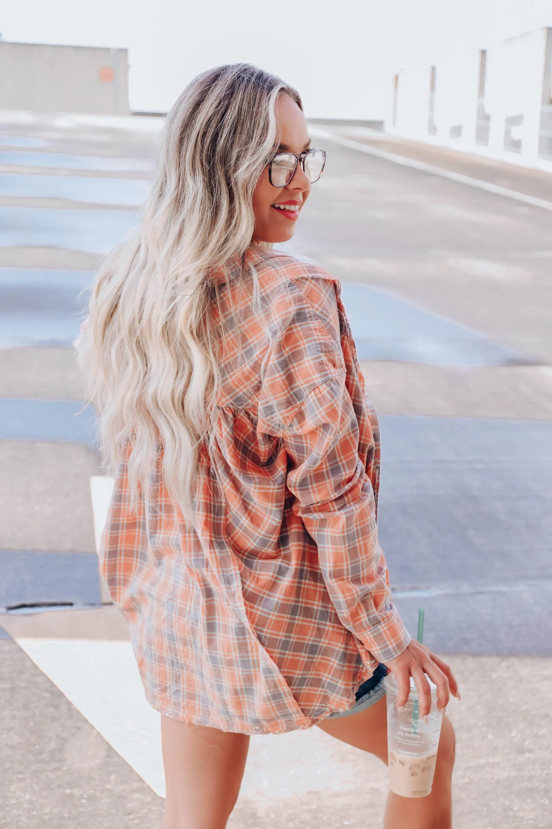 Nova Plaid Flannel - Orange