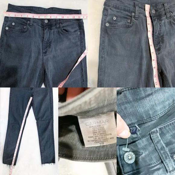 NWOT CARMAR Skinny Fryed Hem Jeans