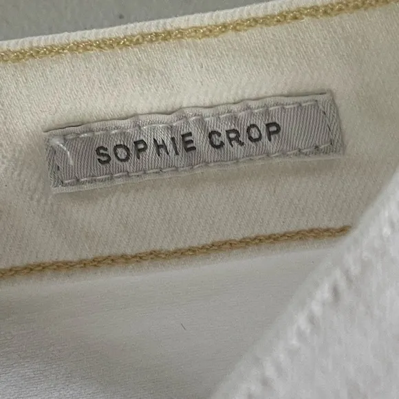 NWT Agolde Womens Jeans Sz 28 White High Rise Distressed Sophie Crop Raw Hem