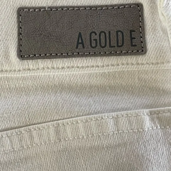 NWT Agolde Womens Jeans Sz 28 White High Rise Distressed Sophie Crop Raw Hem