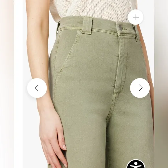 NWT Joe’s Jeans The Lucia High Rise Wide Leg Ankle Weightless Khaki Green Sz 29