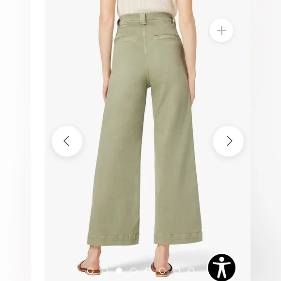 NWT Joe’s Jeans The Lucia High Rise Wide Leg Ankle Weightless Khaki Green Sz 29