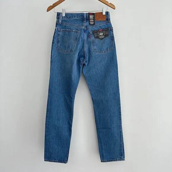 NWT Levi's 501 high rise straight leg distressed jeans