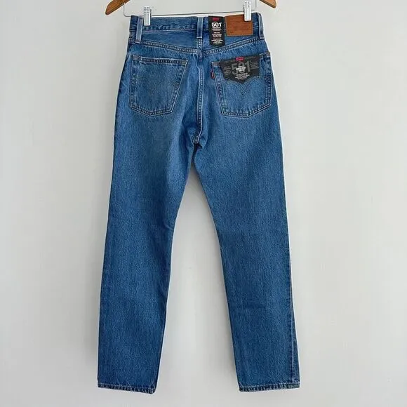 NWT Levi's 501 high rise straight leg distressed jeans