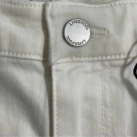NWT Liverpool Ivory Cream Porcelain Hugger Piper Ankle Skinny Jeans Size 4 / 27