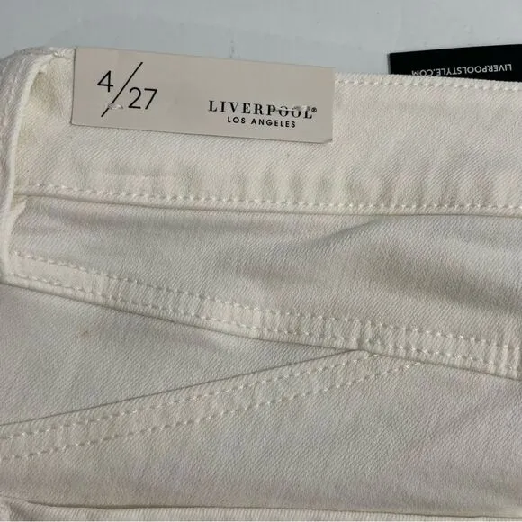 NWT Liverpool Ivory Cream Porcelain Hugger Piper Ankle Skinny Jeans Size 4 / 27