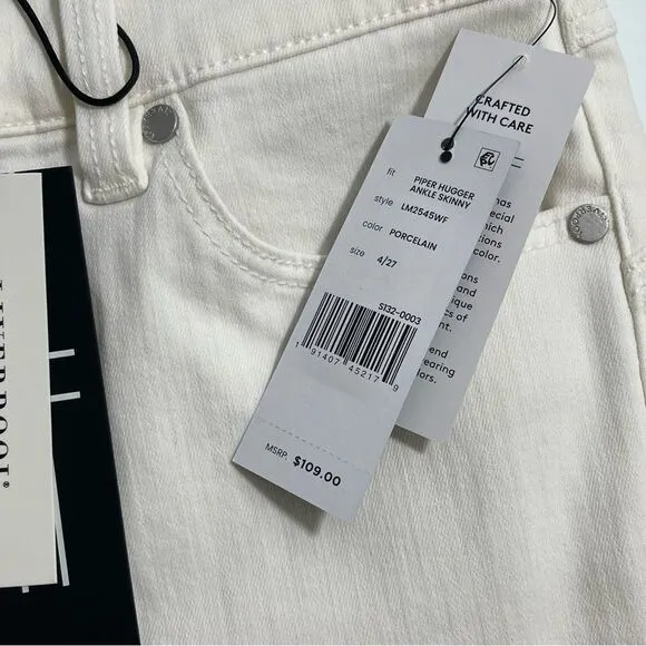 NWT Liverpool Ivory Cream Porcelain Hugger Piper Ankle Skinny Jeans Size 4 / 27