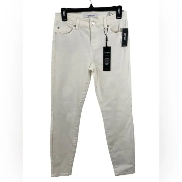 NWT Liverpool Ivory Cream Porcelain Hugger Piper Ankle Skinny Jeans Size 4 / 27
