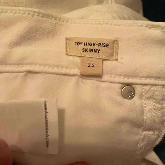 NWT Madewell 10&quot; High-Rise Skinny Jeans white size 25