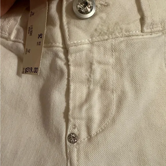 NWT Women’s MET Italian White Jeans Rhinestone Waist Size 26