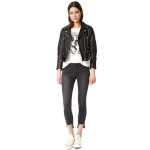 One Teaspoon Freebird II Distressed Step Hem Black Dark Fantasy Jeans Size 30