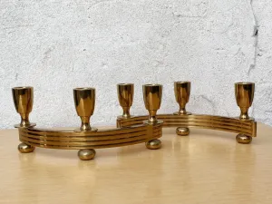 Pair Brass Deco Candlelabra Candle Stick Holders by Dirilyte #1