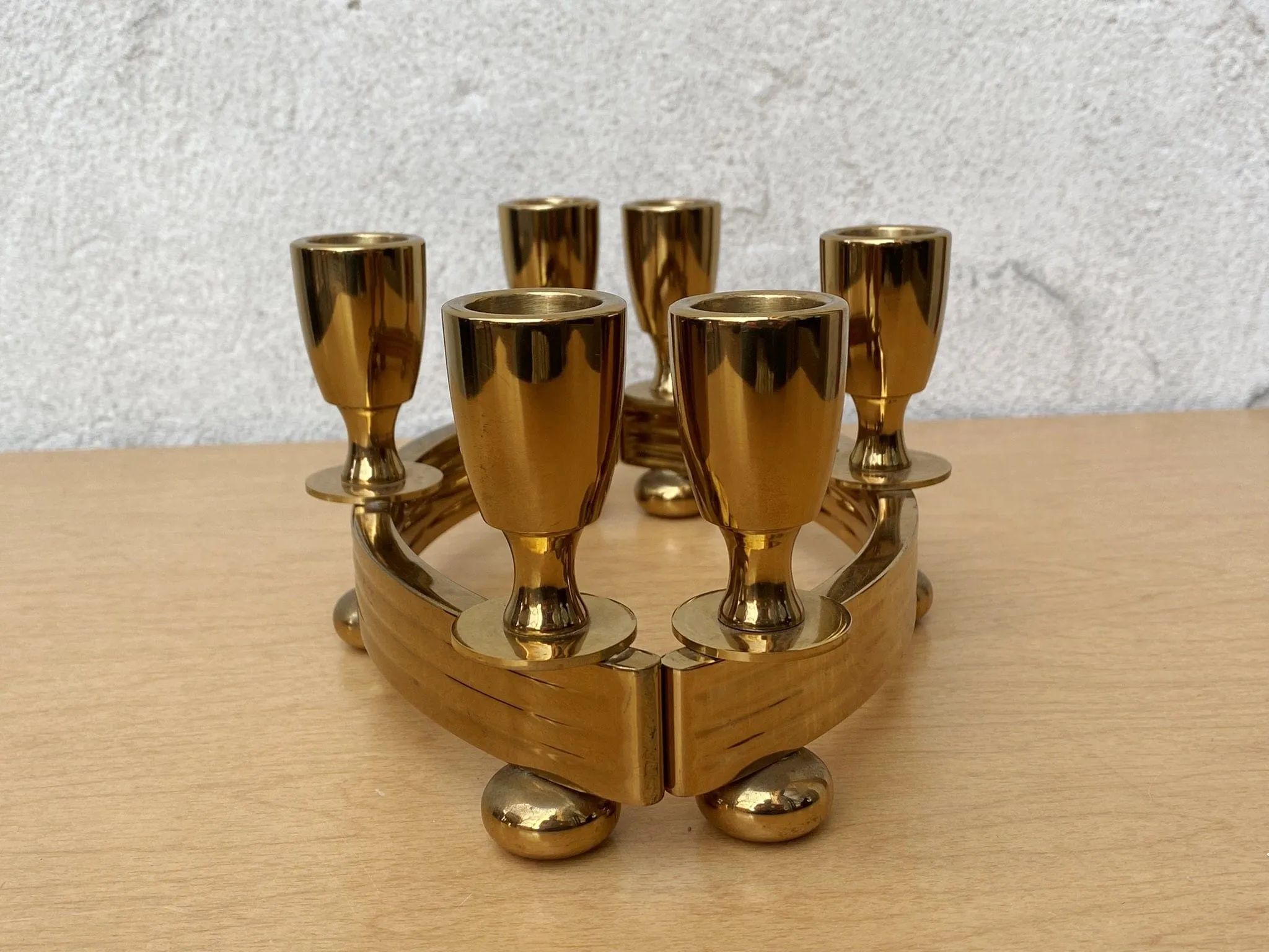 Pair Brass Deco Candlelabra Candle Stick Holders by Dirilyte #1